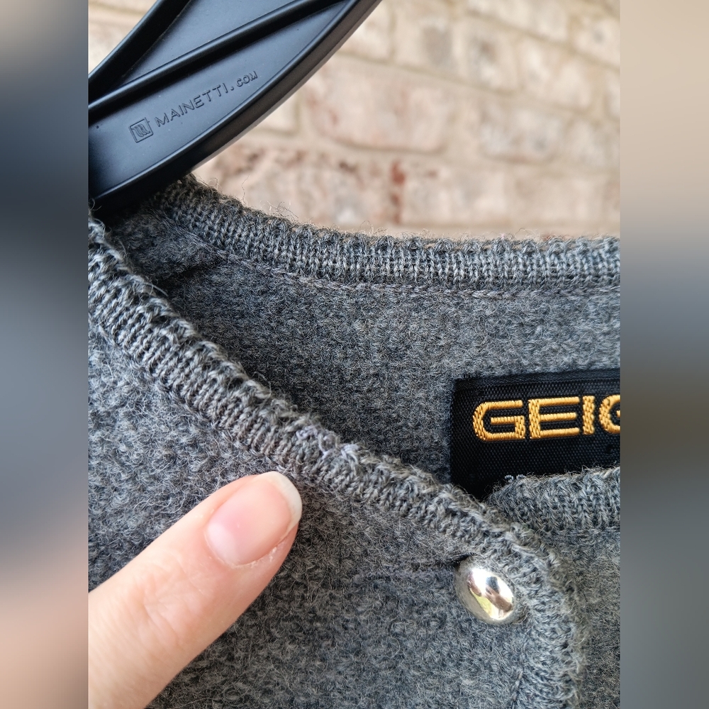 Heather Gray GEIGER Boiled Wool Sweater - Picture 6 of 6